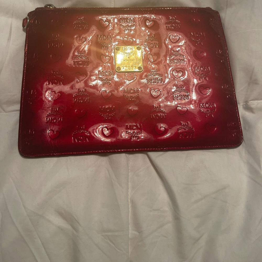 AUTHENTIC MCM Red Patent leather wristlet!